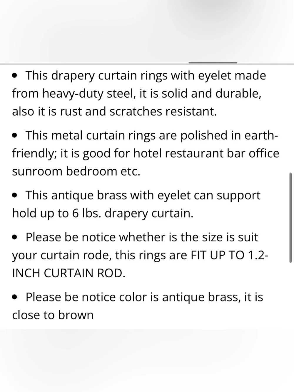 Antique Brass Curtain Rings 30pc.